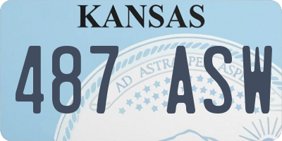 KS license plate 487ASW