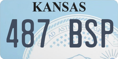KS license plate 487BSP