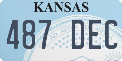 KS license plate 487DEC