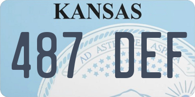KS license plate 487DEF