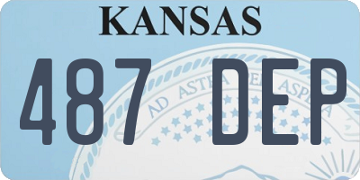 KS license plate 487DEP