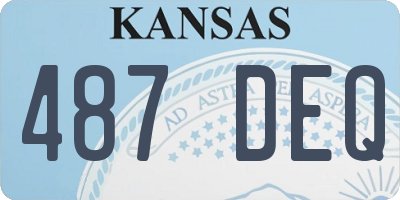 KS license plate 487DEQ