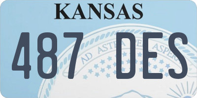 KS license plate 487DES