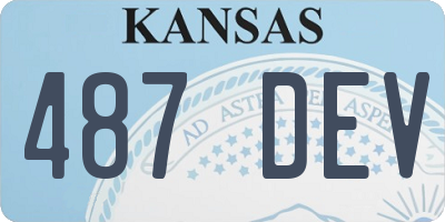 KS license plate 487DEV