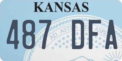 KS license plate 487DFA