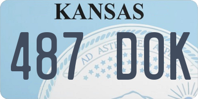 KS license plate 487DOK