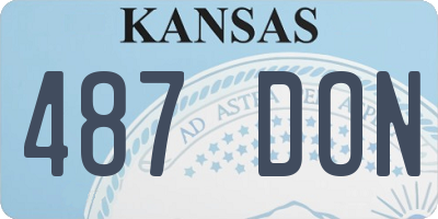 KS license plate 487DON