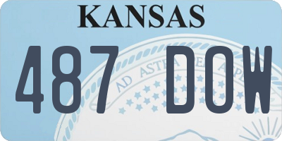KS license plate 487DOW