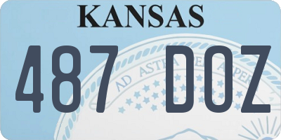 KS license plate 487DOZ