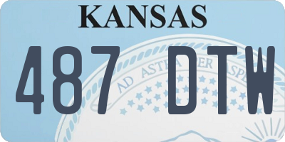 KS license plate 487DTW