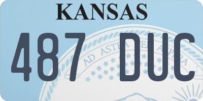 KS license plate 487DUC