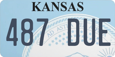 KS license plate 487DUE