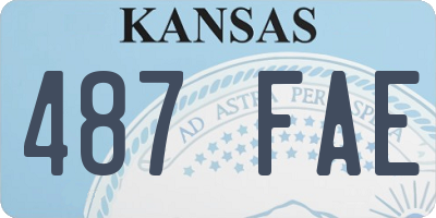 KS license plate 487FAE
