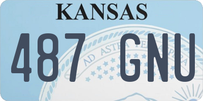 KS license plate 487GNU