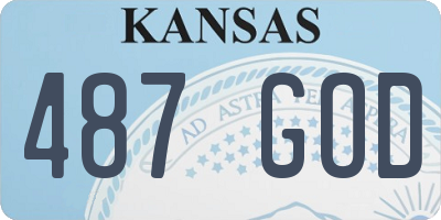 KS license plate 487GOD