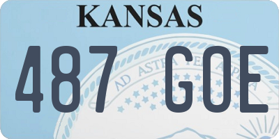 KS license plate 487GOE