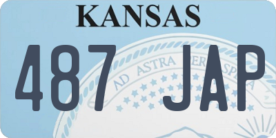 KS license plate 487JAP