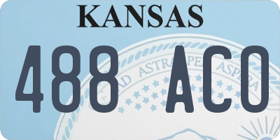 KS license plate 488ACO