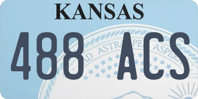 KS license plate 488ACS