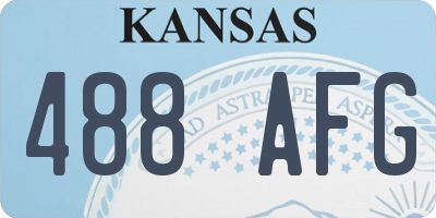 KS license plate 488AFG