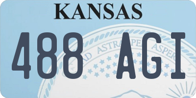 KS license plate 488AGI