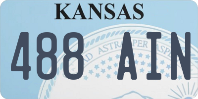KS license plate 488AIN