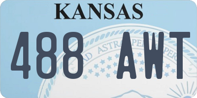 KS license plate 488AWT
