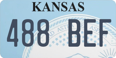 KS license plate 488BEF