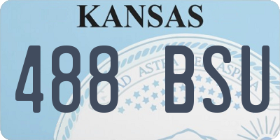 KS license plate 488BSU