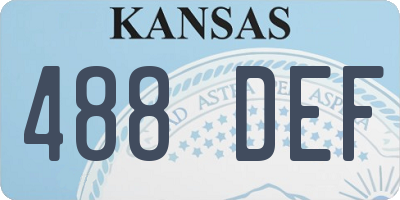 KS license plate 488DEF