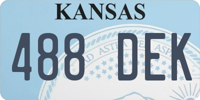 KS license plate 488DEK