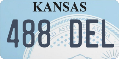 KS license plate 488DEL