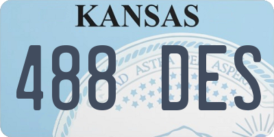 KS license plate 488DES