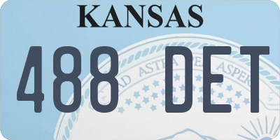 KS license plate 488DET