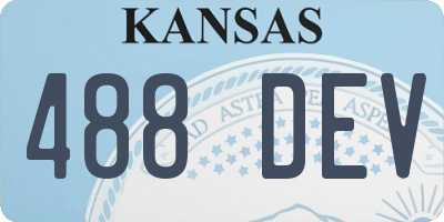KS license plate 488DEV