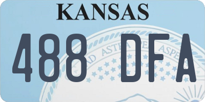 KS license plate 488DFA