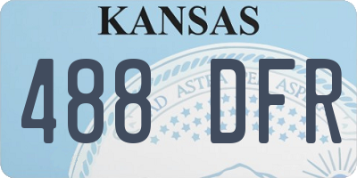 KS license plate 488DFR