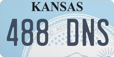 KS license plate 488DNS