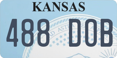 KS license plate 488DOB