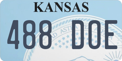 KS license plate 488DOE