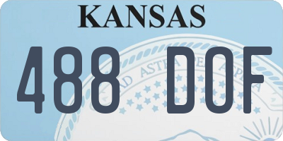 KS license plate 488DOF