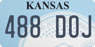 KS license plate 488DOJ
