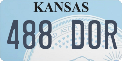 KS license plate 488DOR