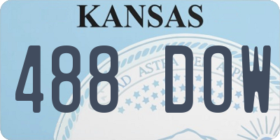 KS license plate 488DOW