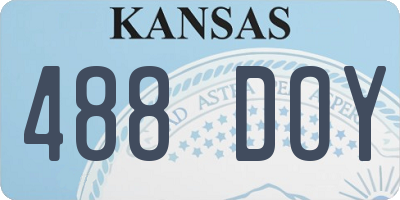 KS license plate 488DOY