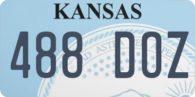 KS license plate 488DOZ