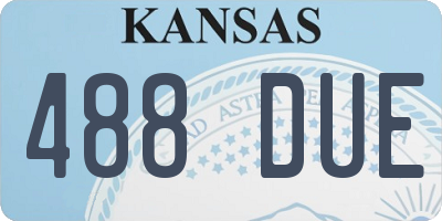 KS license plate 488DUE