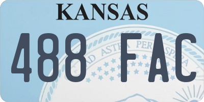 KS license plate 488FAC