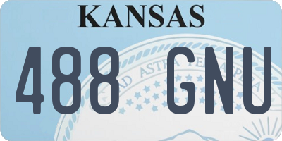 KS license plate 488GNU