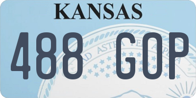 KS license plate 488GOP